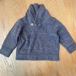 Old Navy Baby Boys Shawl Collar Knit Pullover Sweater 12 18 Months Blue Speckled